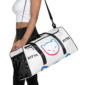 all over print duffle bag white front 6301b5a655886